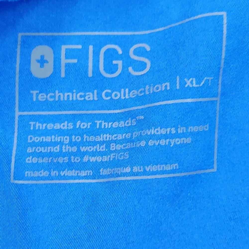 FIGS Women Scrub Pants XL/T Blue Cargo Zamora Technical Collection